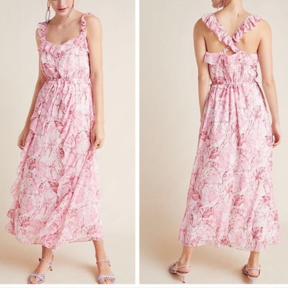 Anthro Gal Meets Glam Cheryl Ruffled Maxi Dress - Picture 3 of 15